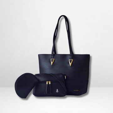 Carla Jet Black 3 Pcs Shoulder Bag